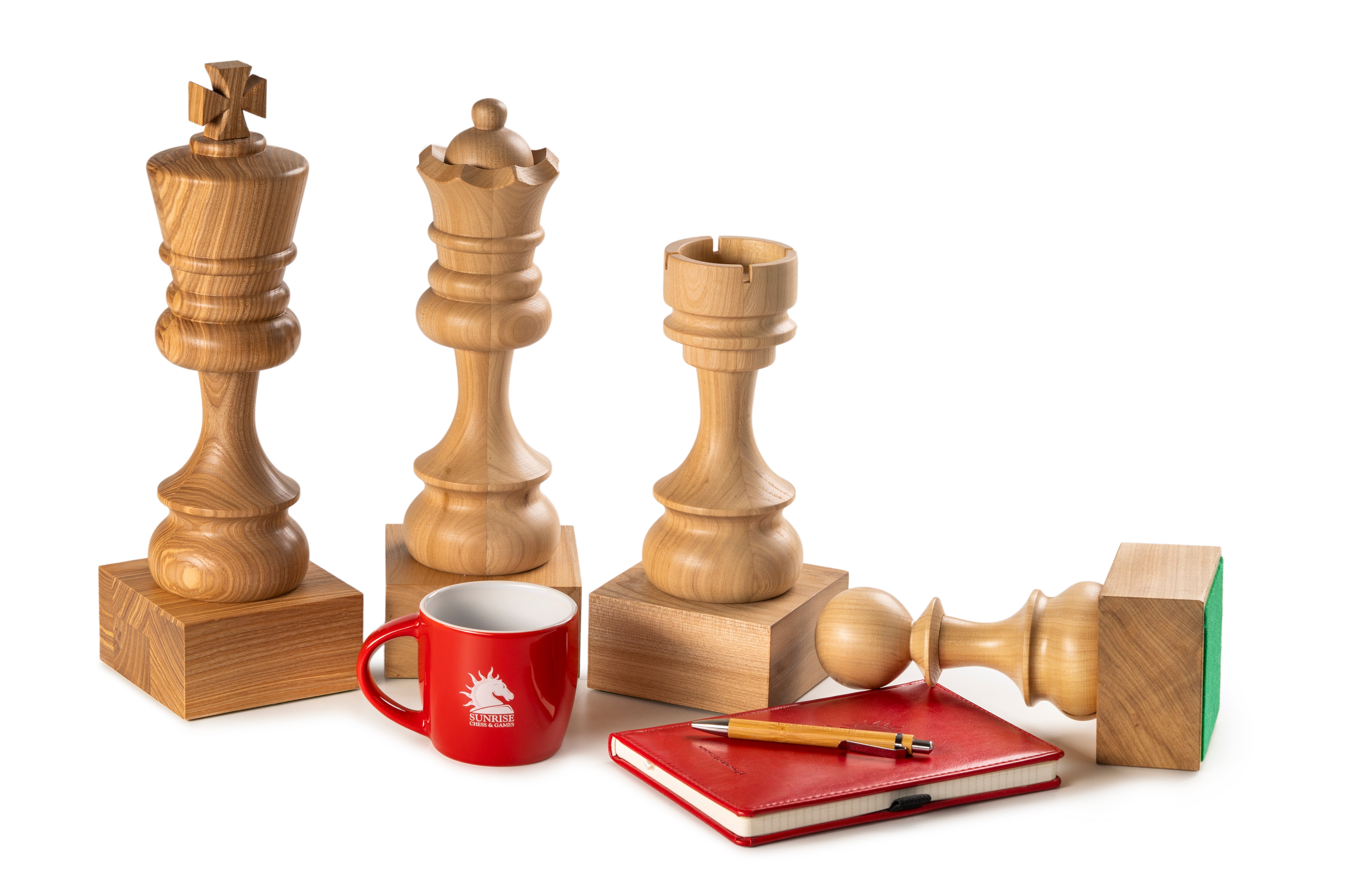 Trophée d'échecs - Roi blanc en bois 37cm - Trophée d'échecs - Roi blanc en bois 37cm