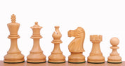 Zestaw szachowy - Szachownica drewniana hebanizowana z opisem (pole 45mm) + figury American Classic 3"
