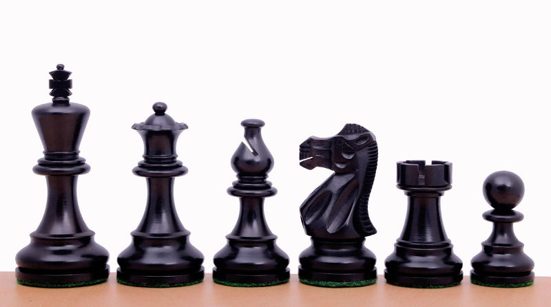 Classic Ebonised 3" chess pieces - Classic Ebonised 3" chess pieces