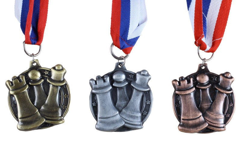 Medal szachowy okrągły - srebrny - Medal szachowy okrągły - srebrny