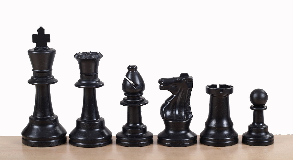 Pièces d'échecs plastique plombées et feutrées - pièces blanches et noires de taille 6 - Pièces d'échecs plastique plombées et feutrées - pièces blanches et noires de taille 6