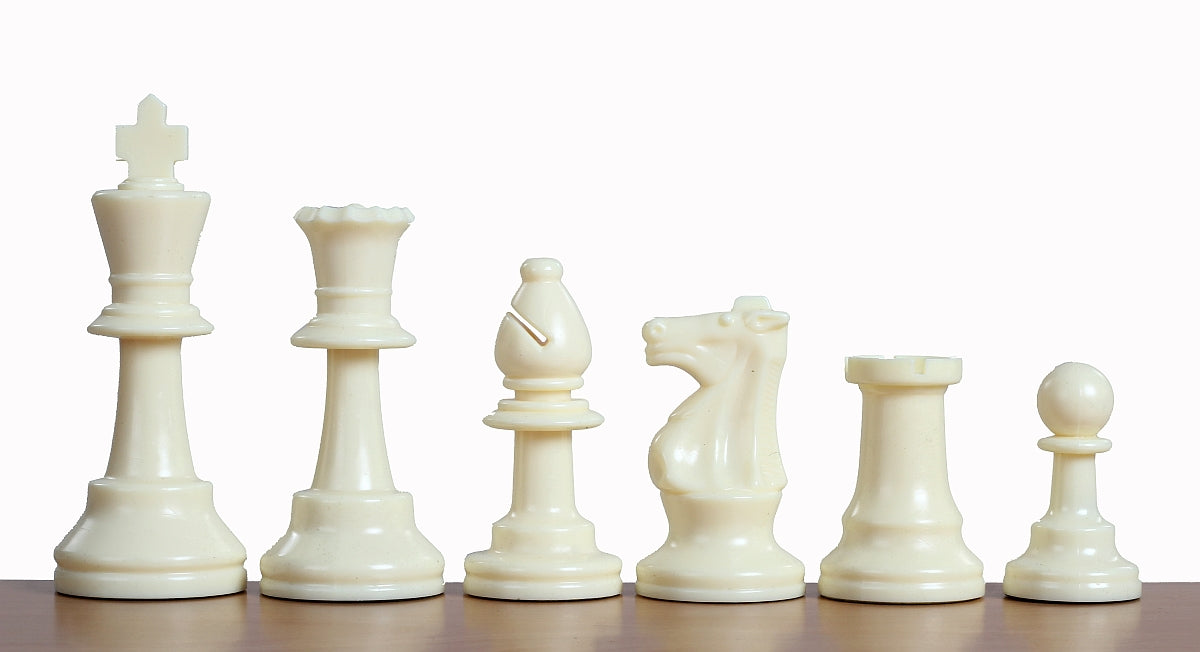 Pièces d'échecs plastique plombées et feutrées - pièces blanches et noires de taille 6 - Pièces d'échecs plastique plombées et feutrées - pièces blanches et noires de taille 6