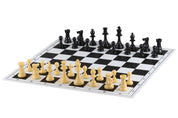 Club Staunton Schachfiguren Nr. 6, creme/schwarz (König 96 mm)