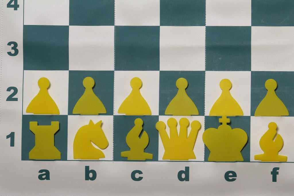 Slotted Roll-up Demonstration Chess Set 27" (68 cm) - board + pieces + bag - Slotted Roll-up Demonstration Chess Set 27" (68 cm) - board + pieces + bag