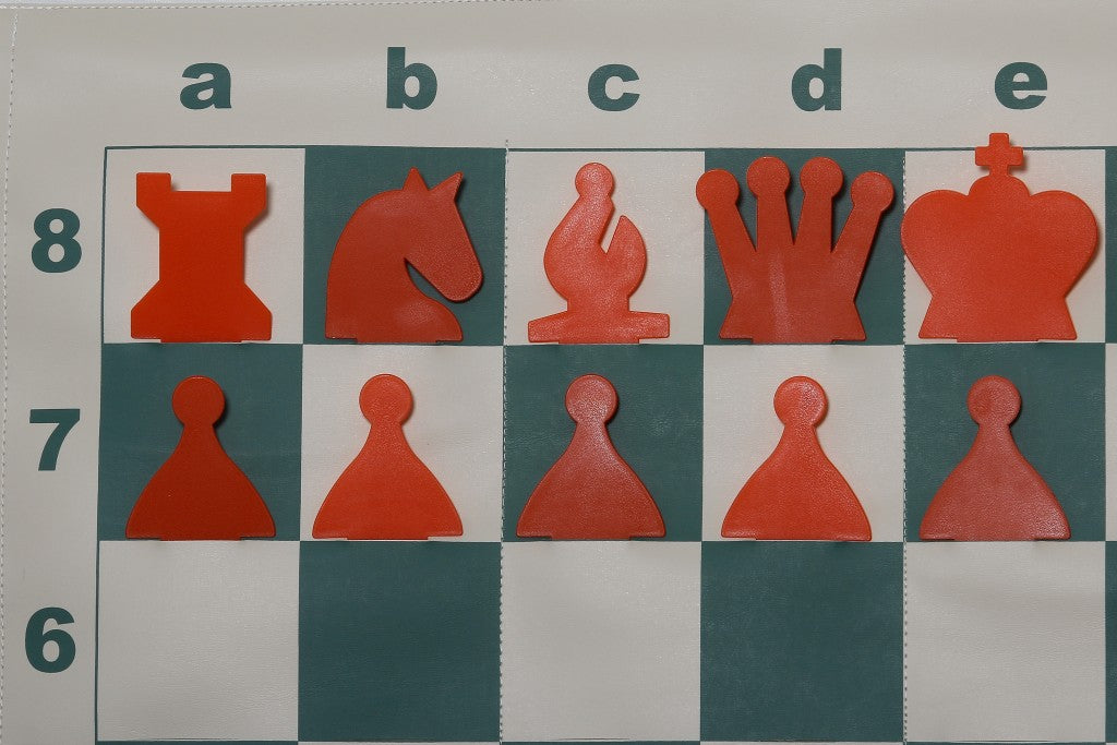 Slotted Roll-up Demonstration Chess Set 27" (68 cm) - board + pieces + bag - Slotted Roll-up Demonstration Chess Set 27" (68 cm) - board + pieces + bag