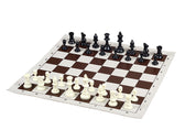 Rollable vinyl chessboard No. 4, white and brown