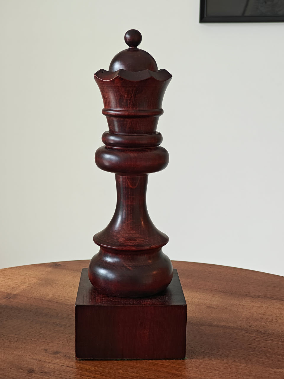 Trophée d'échecs - Dame noire en bois 35cm - Trophée d'échecs - Dame noire en bois 35cm