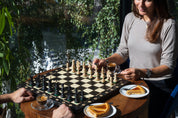 Jeu d'échecs CONSUL Black en bois de charme, de grande taille (48 x 48cm) - Ensemble Complet Noir