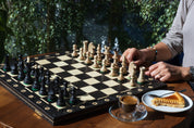 Jeu d'échecs CONSUL Black en bois de charme, de grande taille (48 x 48cm) - Ensemble Complet Noir