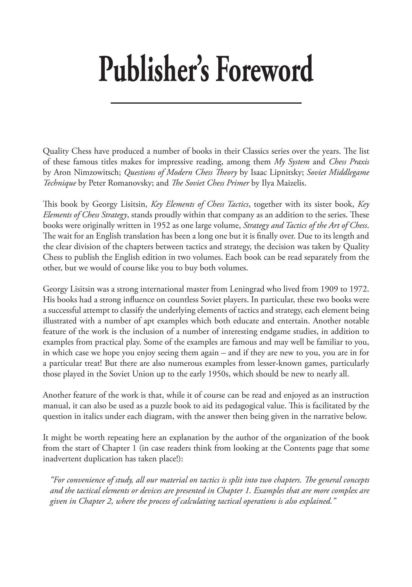 Key Elements of Chess Tactics by Georgy Lisitsin (twarda okładka) - Key Elements of Chess Tactics by Georgy Lisitsin (twarda okładka)