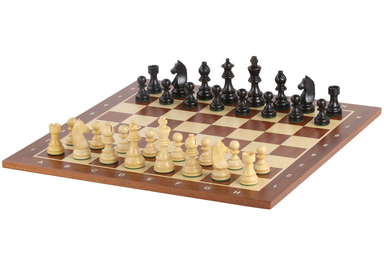 Tournament chess set No. 5 - 50mm board + German Knight 3.5" pieces - Tournament chess set No. 5 - 50mm board + German Knight 3.5" pieces