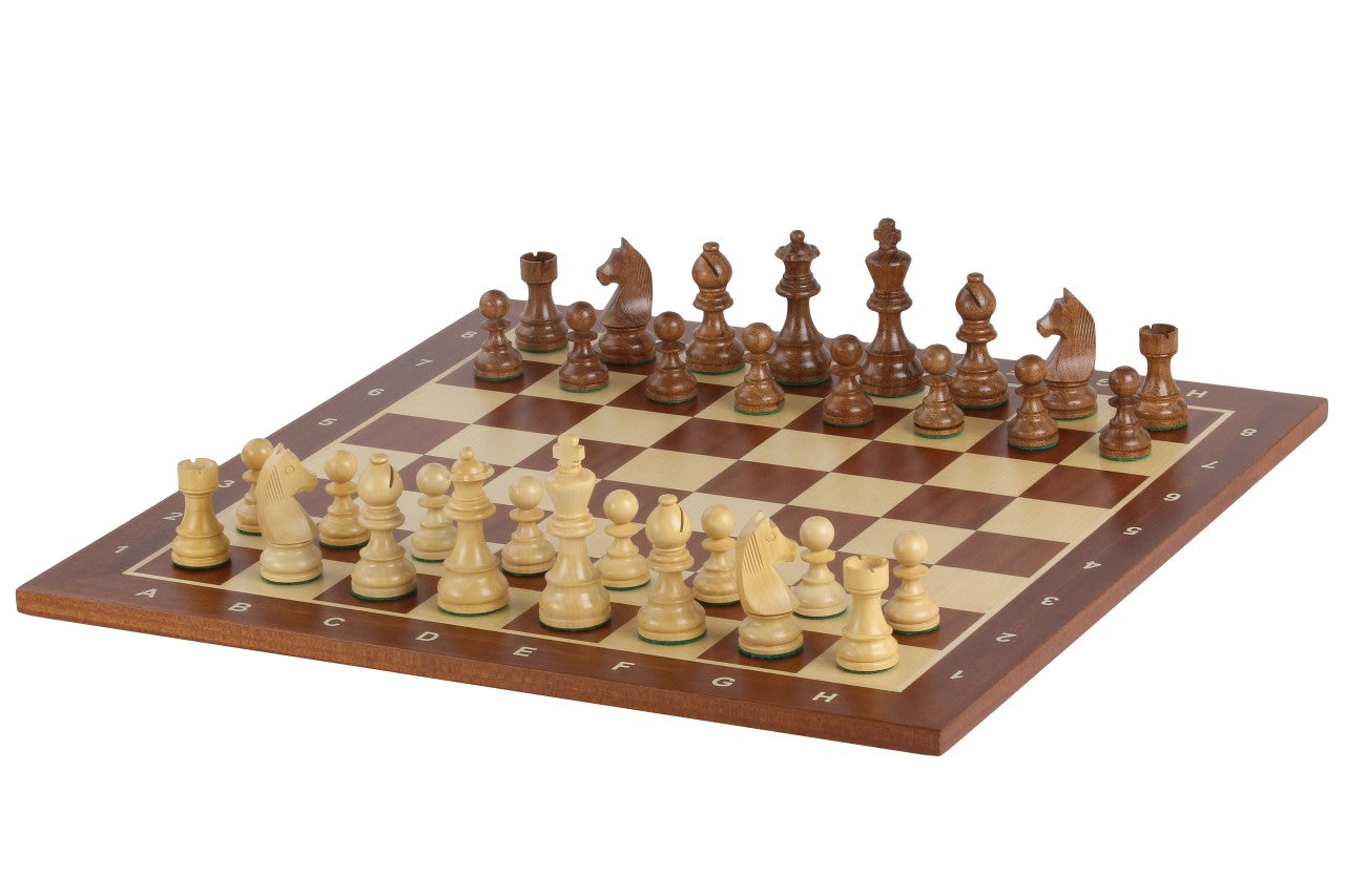 Tournament chess set No. 6 - 58mm board + German Knight 3.75" pieces - Tournament chess set No. 6 - 58mm board + German Knight 3.75" pieces