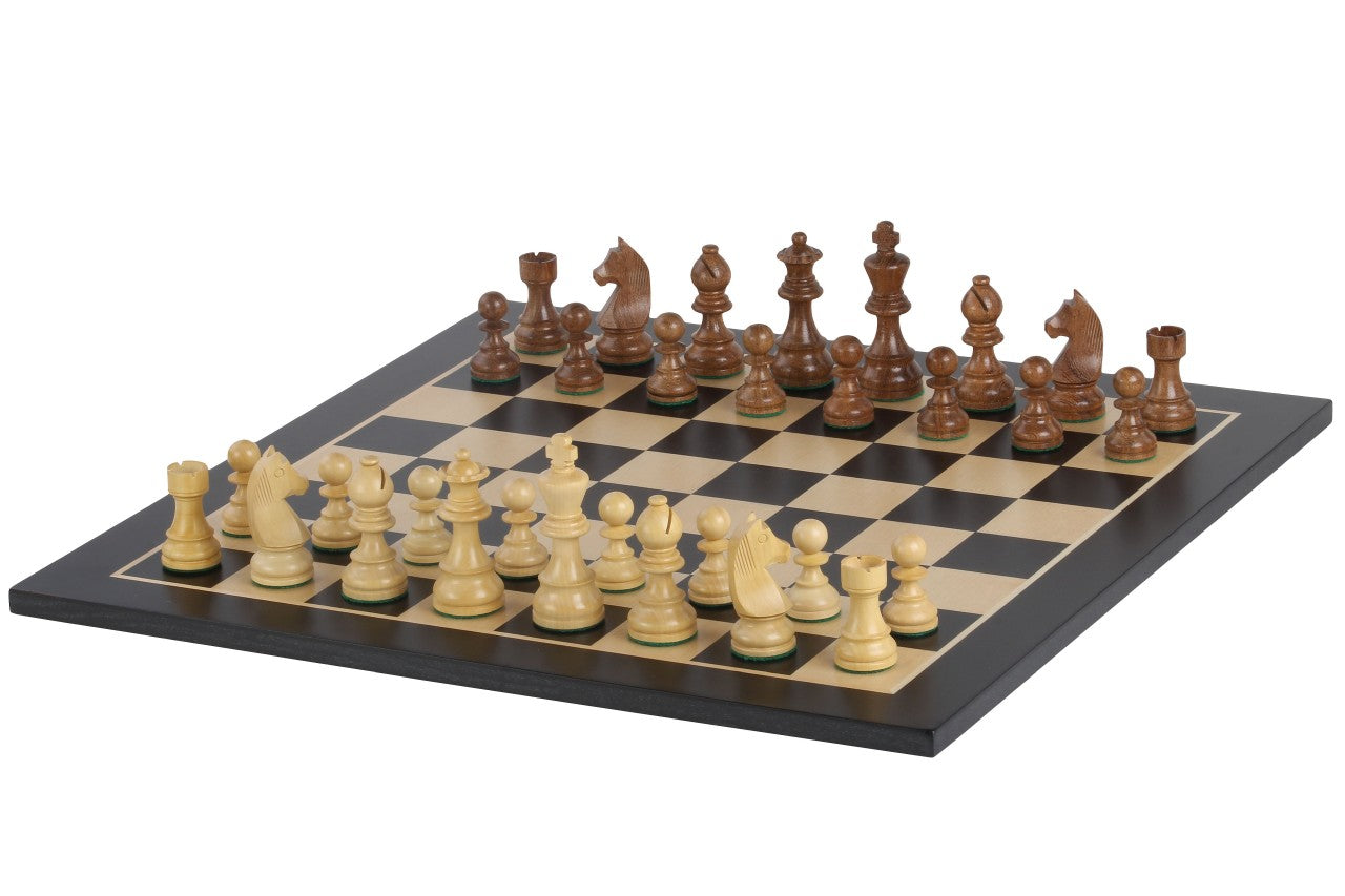 Tournament chess set No. 5 - 50mm board + German Knight 3.5" pieces - Tournament chess set No. 5 - 50mm board + German Knight 3.5" pieces