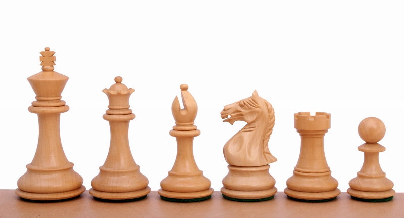 Pièces d'échecs Supreme en bois de buis naturel et teinté - Taille 4,00'' - Pièces d'échecs Supreme en bois de buis naturel et teinté - Taille 4,00''