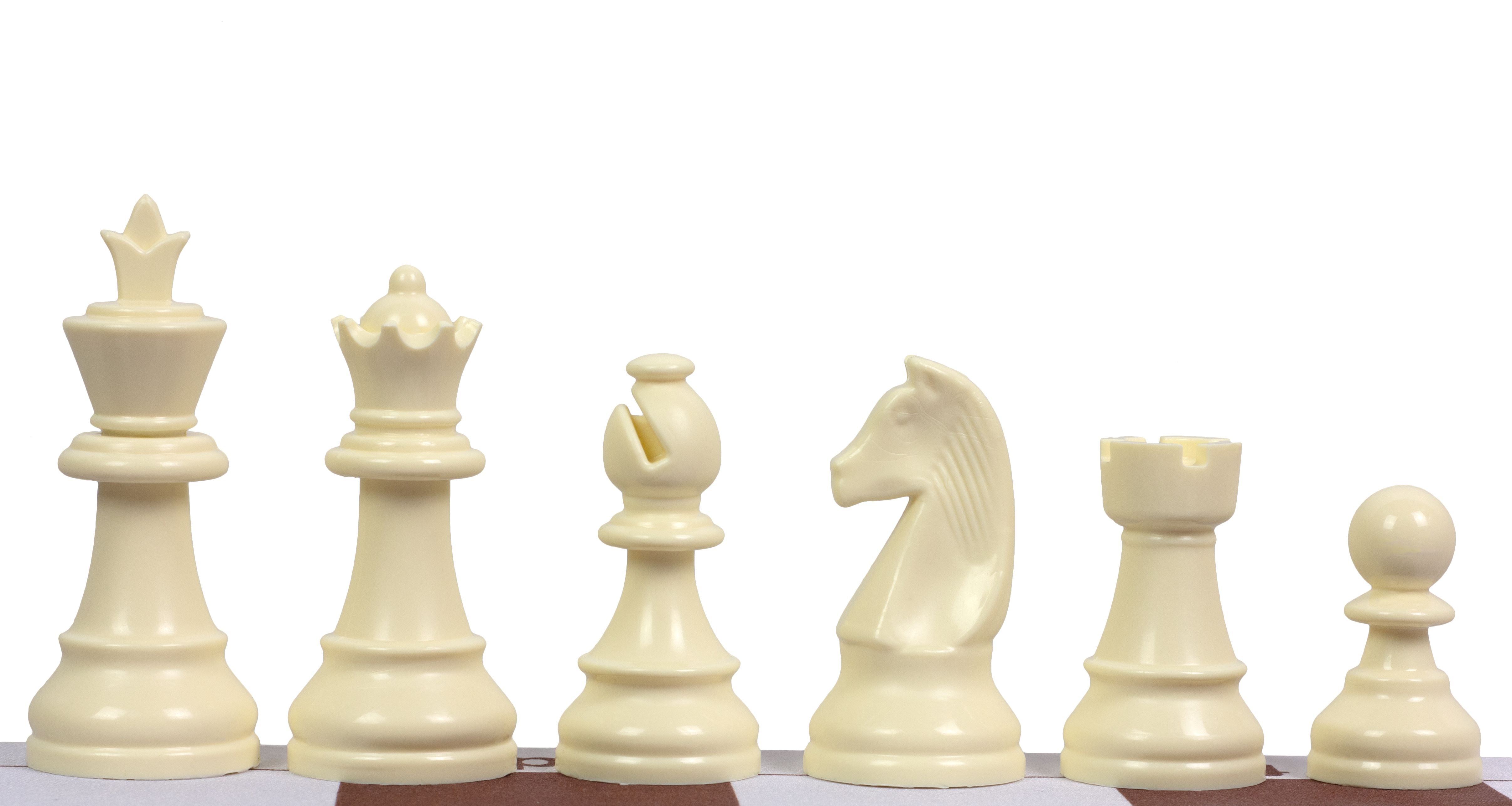 Pièces d'échecs en plastique Staunton, blanches et noires de taille 4+ (roi 85mm) - Pièces d'échecs en plastique Staunton, blanches et noires de taille 4+ (roi 85mm)