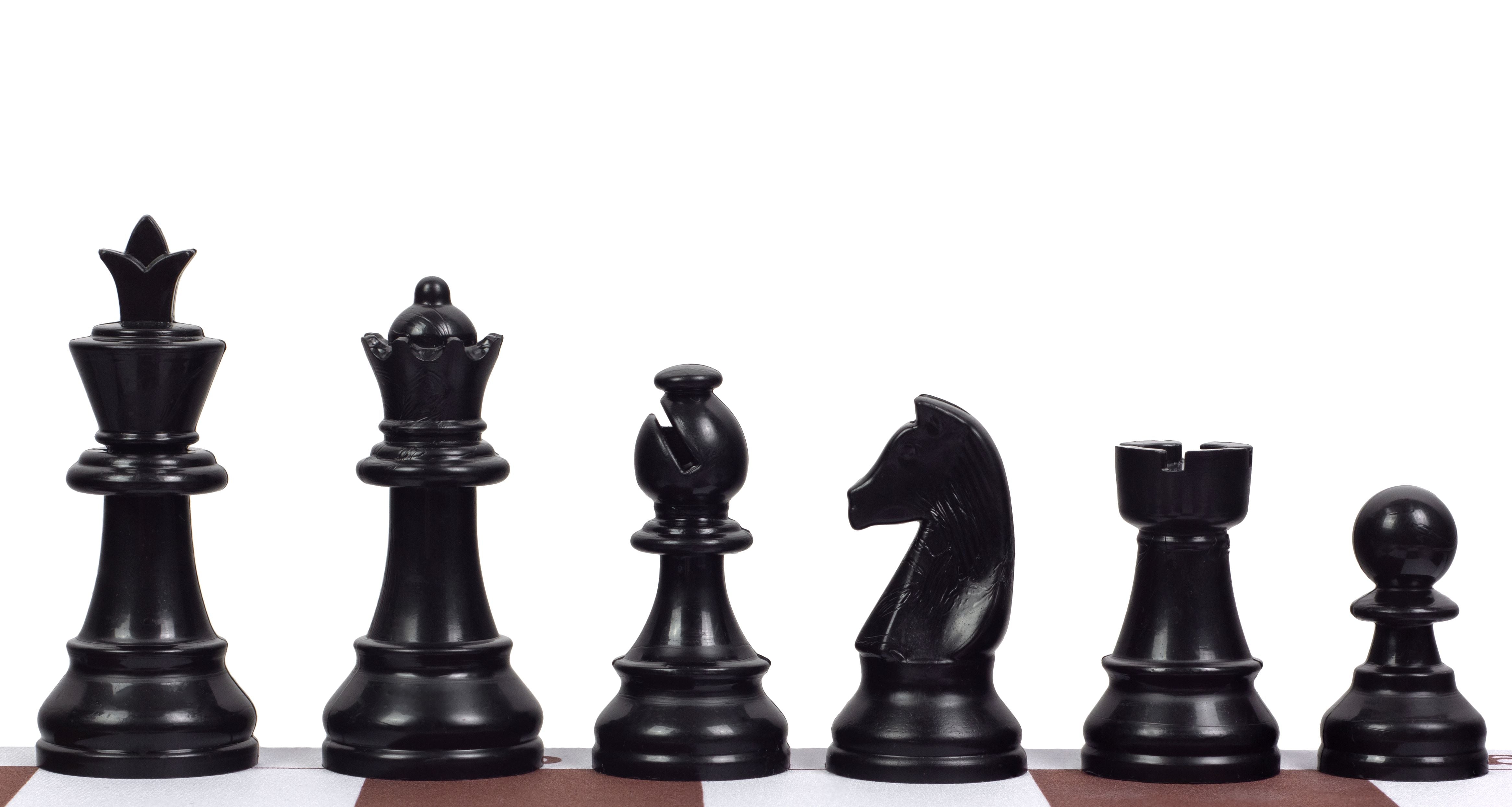 Staunton plastic chess pieces no 6 (king height: 95mm) - Staunton plastic chess pieces no 6 (king height: 95mm)