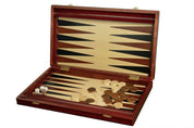 Jeu de Backgammon en bois teinté - de grande taille (48x28cm) - L'ensemble complet