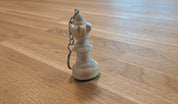 Porte clé - Dame Blanche / Pièce d'échecs en bois naturel