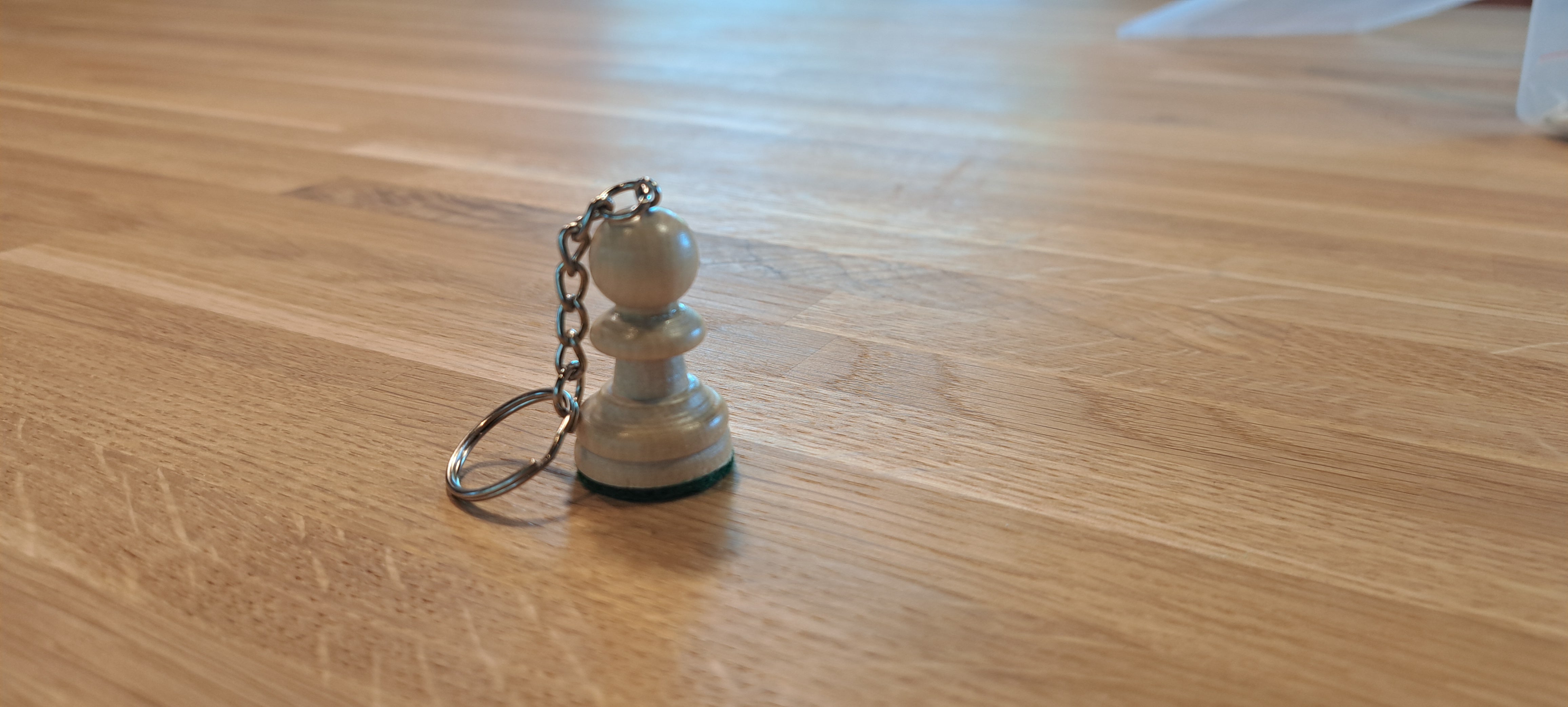 Porte clé - Pion blanc / Pièce d'échecs en bois naturel - Porte clé - Pion blanc / Pièce d'échecs en bois naturel