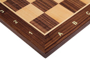 Echiquier en marqueterie de bois de noyer et sycomore - échiquier classique de Taille 4+ avec coordonnées