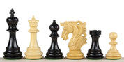 Pièces d'échecs Elvis Ebony en bois d'ébène et de buis - Taille 4,25''