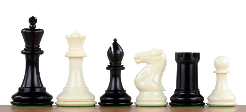 Pièces d'échecs plastique plombées et feutrées Staunton Luxe de taille 6, blanches et noires (roi 95 mm) - Pièces d'échecs plastique plombées et feutrées Staunton Luxe de taille 6, blanches et noires (roi 95 mm)