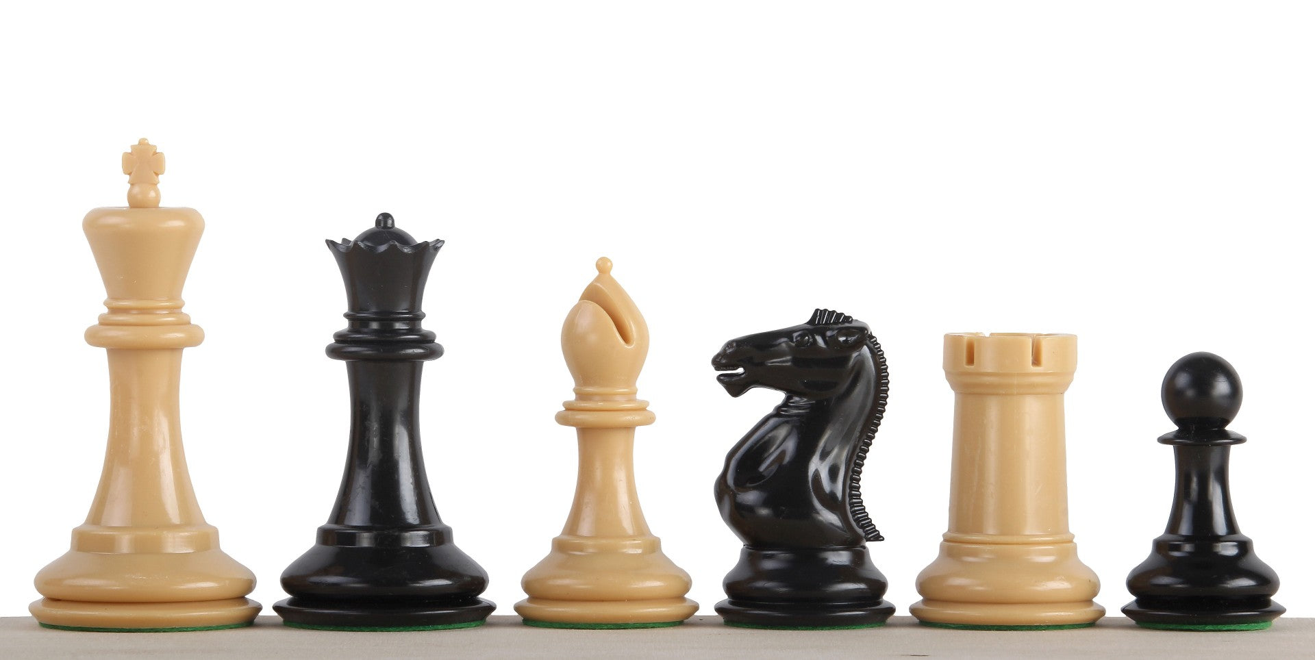Exklusive Staunton Schachfiguren Nr. 6, creme/schwarz, metallbeschwert (König 95 mm) - Exklusive Staunton Schachfiguren Nr. 6, creme/schwarz, metallbeschwert (König 95 mm)