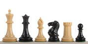 Exklusive Staunton Schachfiguren Nr. 6, creme/schwarz, metallbeschwert (König 95 mm)