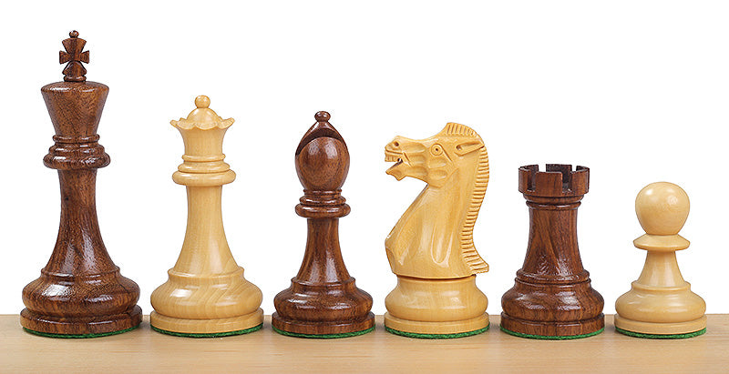 Pièces d'échecs Executive en bois d'acacia et de buis - Taille 3,50'' - Pièces d'échecs Executive en bois d'acacia et de buis - Taille 3,50''