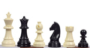 Pièces d'échecs en plastique Staunton, blanches et noires de taille 4+ (roi 85mm)