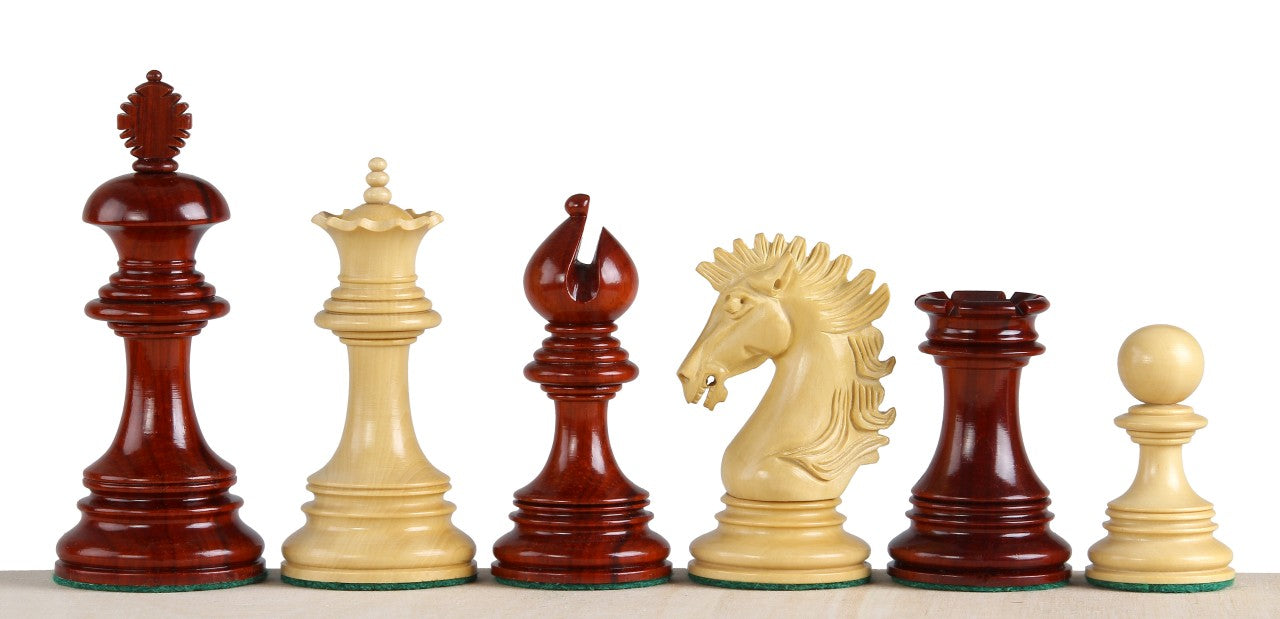 Pièces d'échecs Sunrise en bois de padouk et de buis - Taille 3,75'' - Pièces d'échecs Sunrise en bois de padouk et de buis - Taille 3,75''
