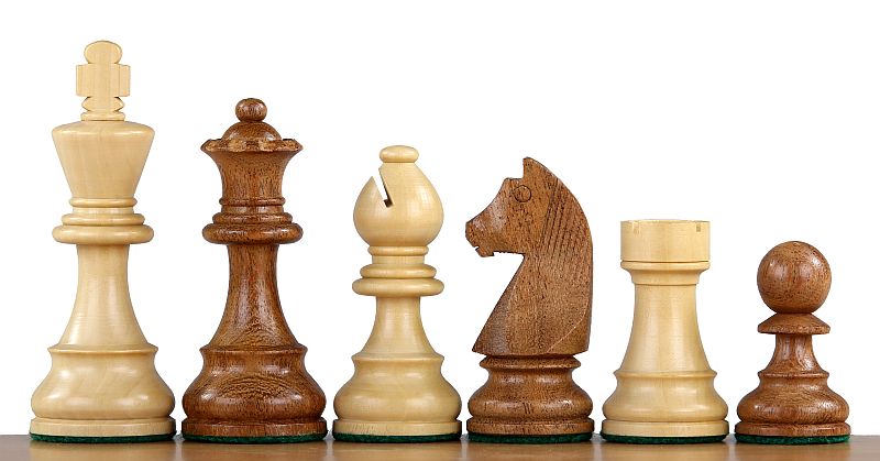 German Chess Figures (Timeless) Indian Acacia/Buckthorn 4 inch - German Chess Figures (Timeless) Indian Acacia/Buckthorn 4 inch