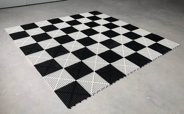 Gummischachbrett für Schach und Dame im Freien/Garten (30 cm Feld) - Gummischachbrett für Schach und Dame im Freien/Garten (30 cm Feld)