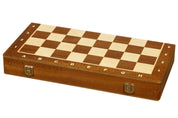 Echiquier pliant en marqueterie de bois d'acajou et d'érable - coffret luxe de taille 4 (38x38cm)