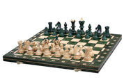LUXUS-Schachspiel AMBASADOR - groß (54 x 54 cm), grün