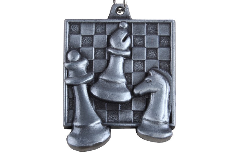 Médaille Echecs carrée de 43x48mm  - Médaille d'argent - Médaille Echecs carrée de 43x48mm  - Médaille d'argent