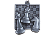Médaille Echecs carrée de 43x48mm  - Médaille d'argent