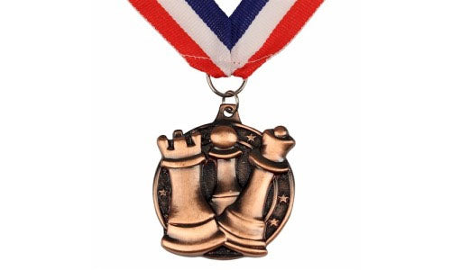 Medal szachowy okrągły - srebrny - Medal szachowy okrągły - srebrny
