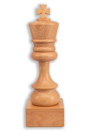 Trophée d'échecs - Roi blanc en bois 37cm