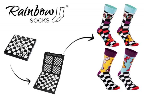 Skarpetki szachowe Rainbow Socks - rozmiar 36-40 - Skarpetki szachowe Rainbow Socks - rozmiar 36-40