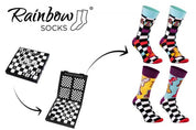 Skarpetki szachowe Rainbow Socks - rozmiar 36-40