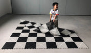 Gummischachbrett für Schach und Dame im Freien/Garten (30 cm Feld)
