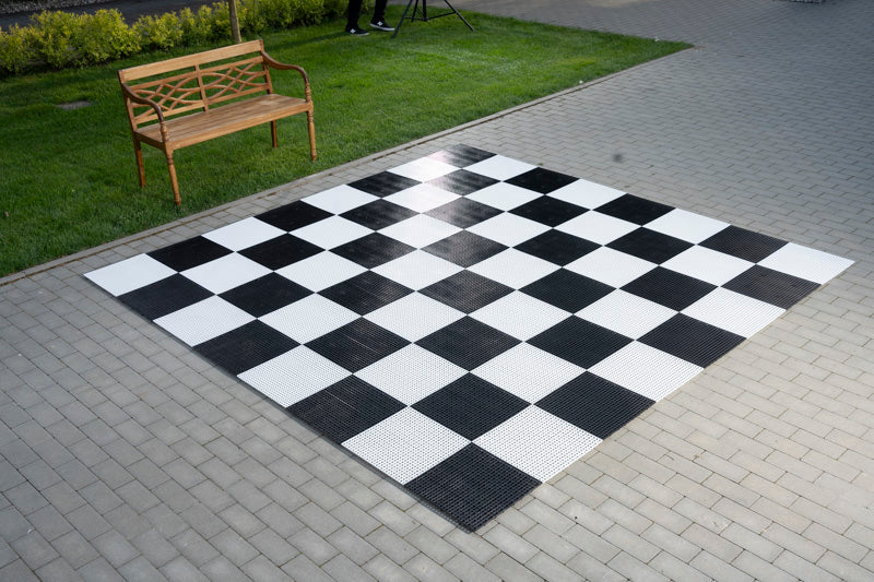 Kunststoff-Schachbrett und Outdoor-/Gartendame (36 cm Feld) - Kunststoff-Schachbrett und Outdoor-/Gartendame (36 cm Feld)