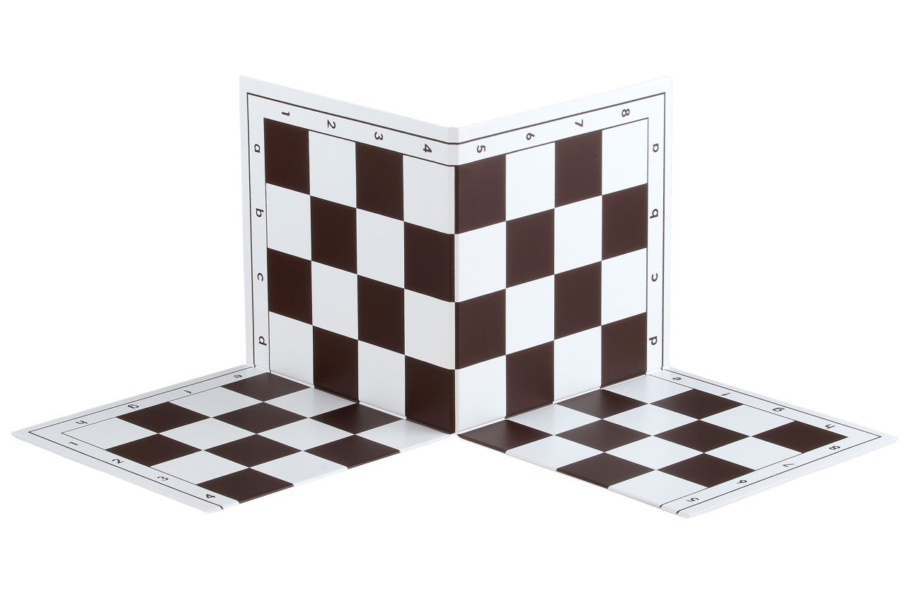 Plastic double-folding chessboard No. 6, white and brown - Plastic double-folding chessboard No. 6, white and brown
