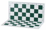 Plastic chessboard, foldable, white/green, 58 mm square