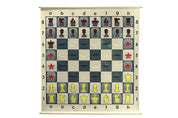 Échiquier murale encastrable roulable - L'ensemble complet (échiquier + pièces + sac))