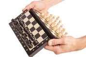 Magnetisches Holzschach Mini 20 cm - Reiseschach schwarz