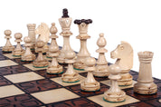 Jeu d'Echecs JUNIOR en bois de charme, de taille  moyenne (42 x 42cm) - Ensemble Complet