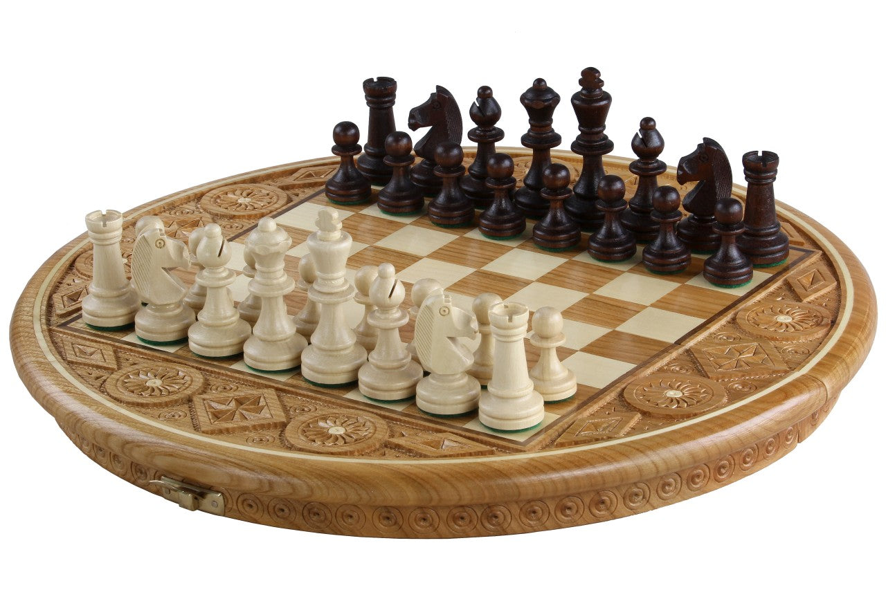Chess Rubin - hand-carved round case (33cm) - Chess Rubin - hand-carved round case (33cm)