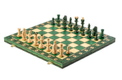 Jeu d'échecs SENATEUR Green en bois de charme, de taille moyenne (41 x 41cm) - Ensemble Complet Vert